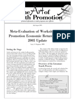 Meta Evaluation of Worksite Health Promotion Economic Return Studies 2005 Update
