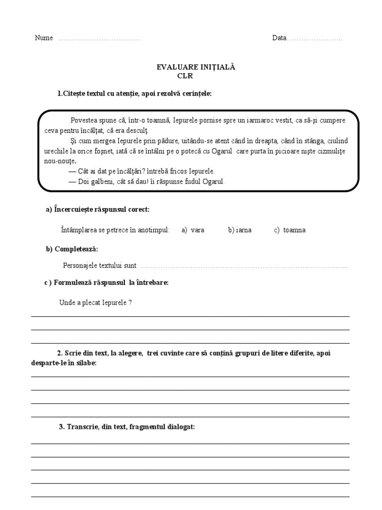 21 Evaluare Initiala | PDF