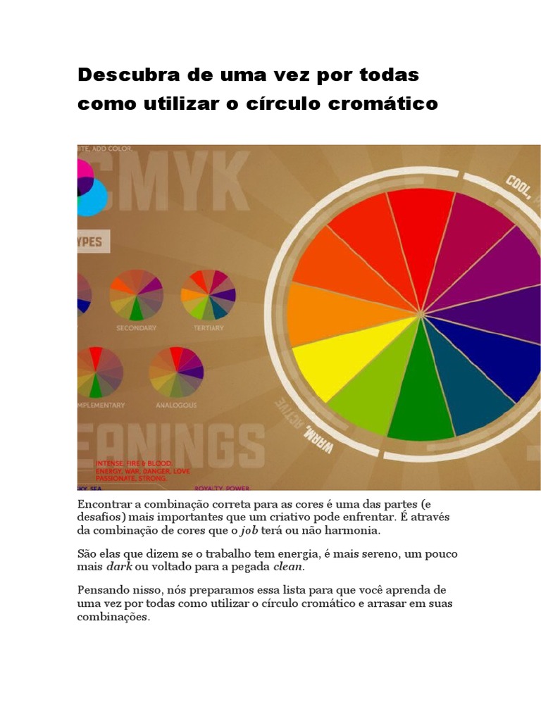 Descubra de uma vez por todas como utilizar o círculo cromático