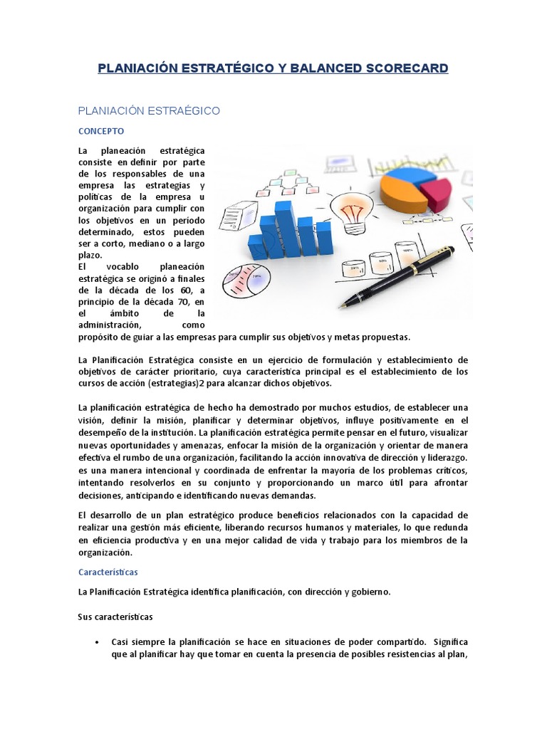 Planeación Estratégica y Balanced Scorecard | PDF | Planificación ...