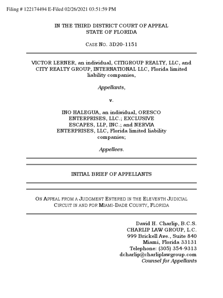 20210226Initial Brief On Merits PDF Lawsuit Trials