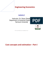 Lecture 2 - Cost Concepts and Estimation Part I