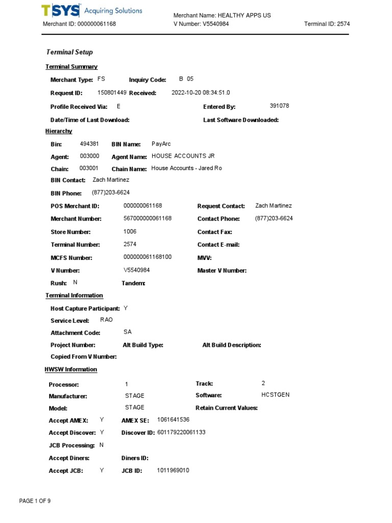 Terminal Setup for Healthy Apps US | PDF | Point Of Sale | Personal ...