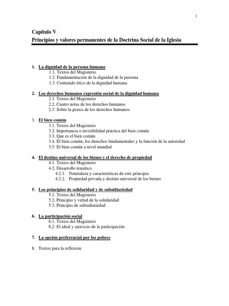 Capítulo V - Principios y Valores Permanentes de La Doctrina Social de ...