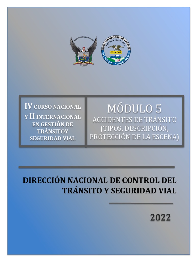 Módulo 5 Accidentes De Tránsito Tipos Descripción Protección De La