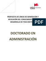 Doctorado en Administración - Líneas de Generación y Aplicación Del Conocimiento