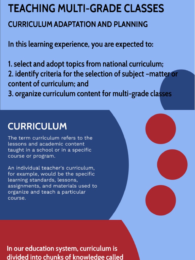 Curriculum Planning | PDF