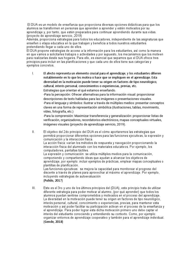 El DUA | PDF | Aprendizaje | Método de enseñanza