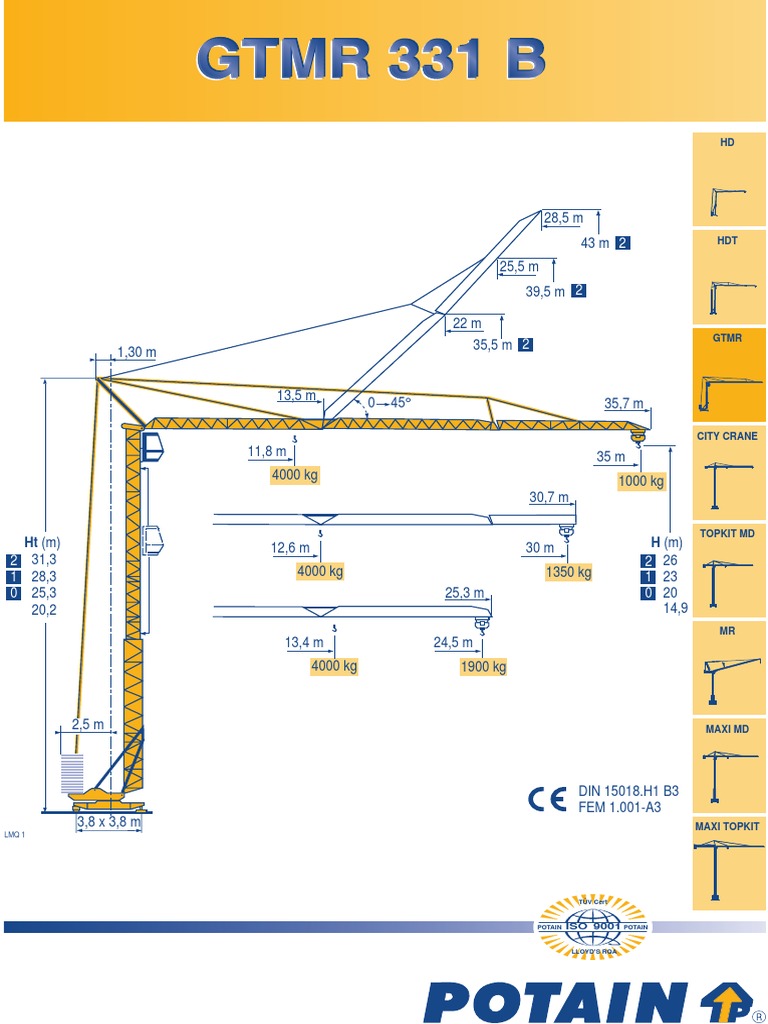 Pkqzas6tfh4dfpikpotain GTMR 331 B Self Erecting Tower Crane Network | PDF