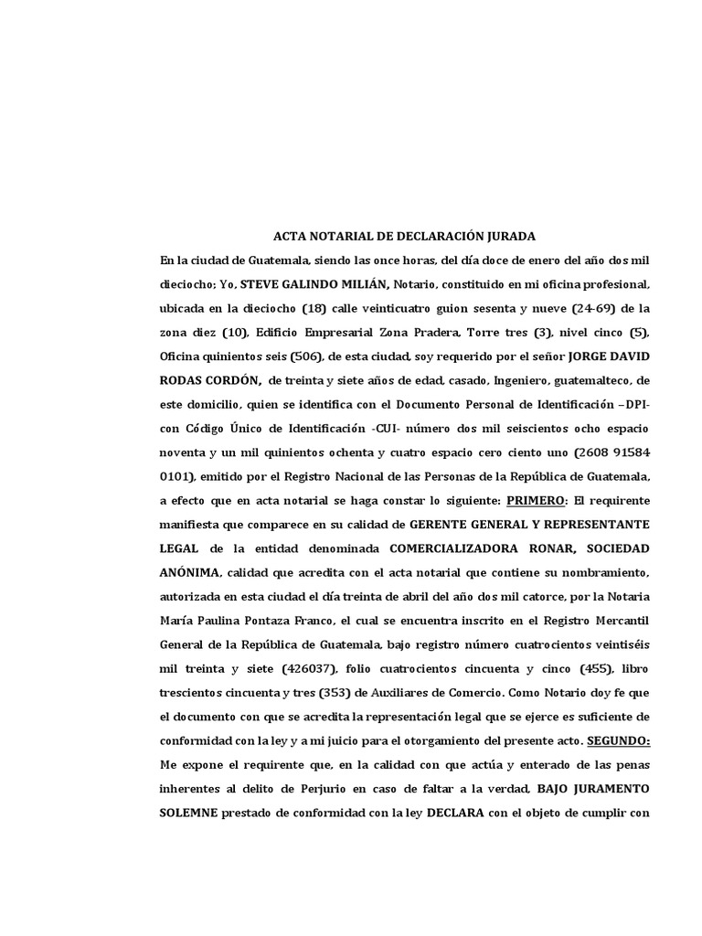 Declaración Jurada - NO DEUDOR MOROSO | PDF | Justicia | Crimen y violencia