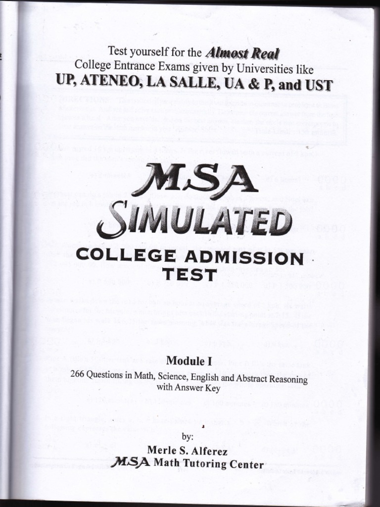MSA College Entrance Exam Reviewer | PDF
