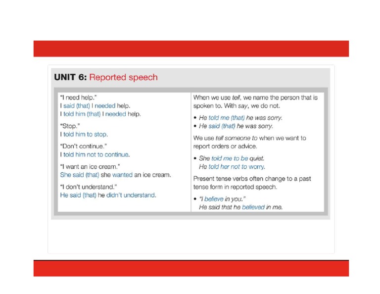 Reported Speech | PDF