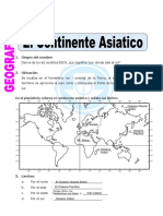 En El Planisferio Colorea El Continente Asiático y Señala Sus Límites