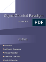 OO Paradigm Lecture 4 - Operators, Arithmetic, Bitwise, Relational & Logical