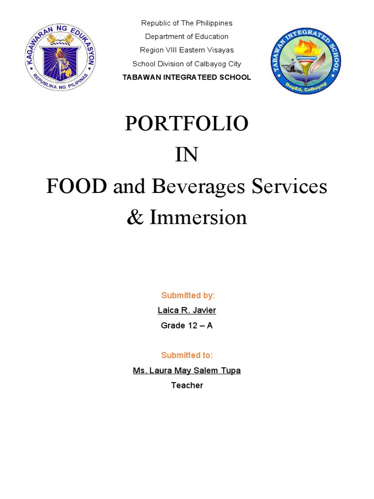 Food and Beverage Service Portfolio | PDF | Tableware | Domestic Implements