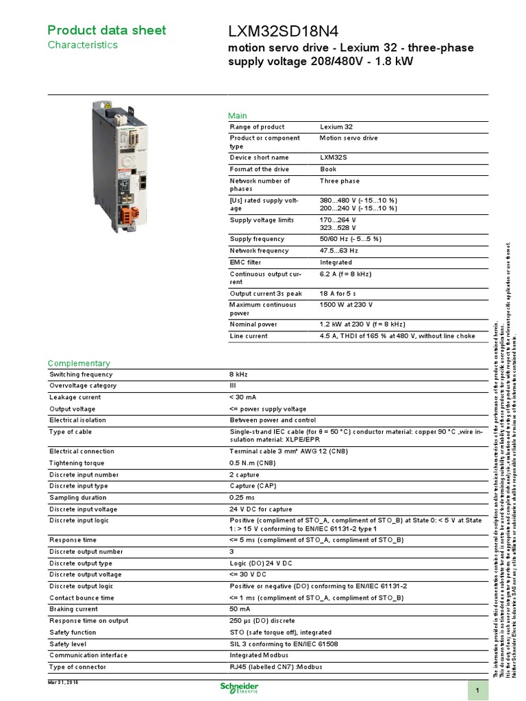 Lexium 32 LXM32SD18N4 | PDF | Ventilation (Architecture) | Power Supply