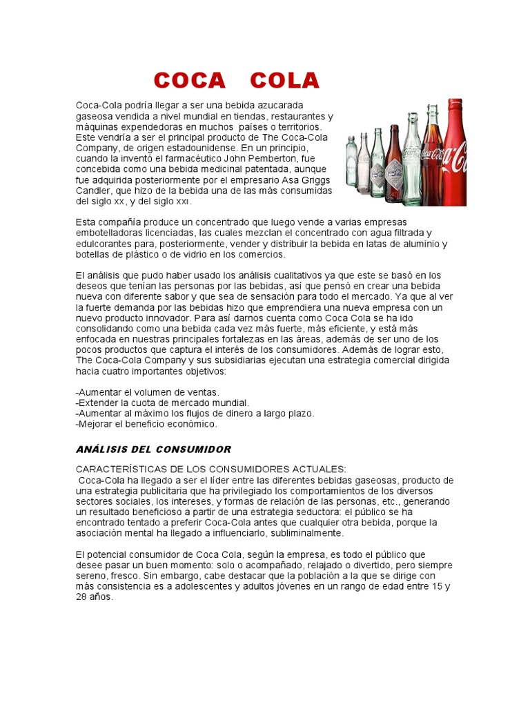 Historia y Estrategia de Coca-Cola | PDF | Coca Cola | La compañia de ...