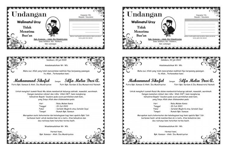 Undangan Walimatul Ursy | PDF