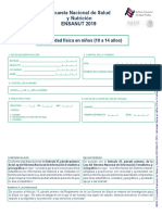 Ensanut 2018 Actividad Fisica Ninos 10a14 Edad - Cuestionarios