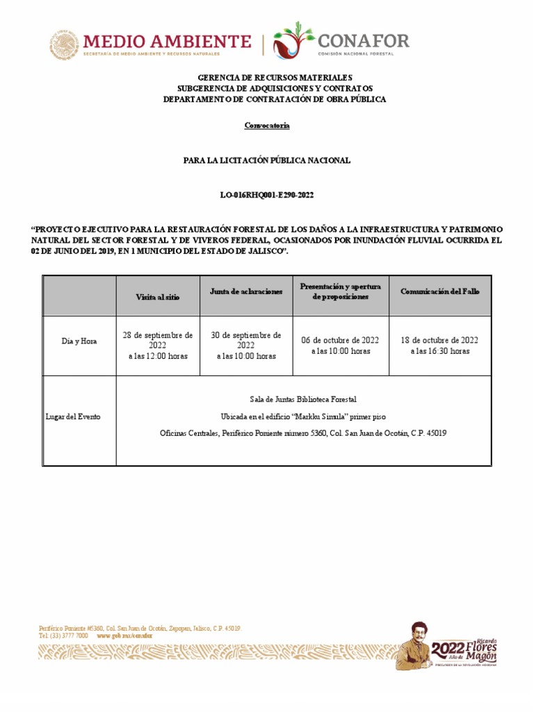 Convocatoria Conafor | PDF | Pequeñas y medianas empresas | Presupuesto