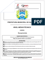 Recepção de prova para cargo de recepcionista