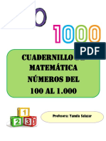 Cuadernillo de Matemática para números del 100 al 1000