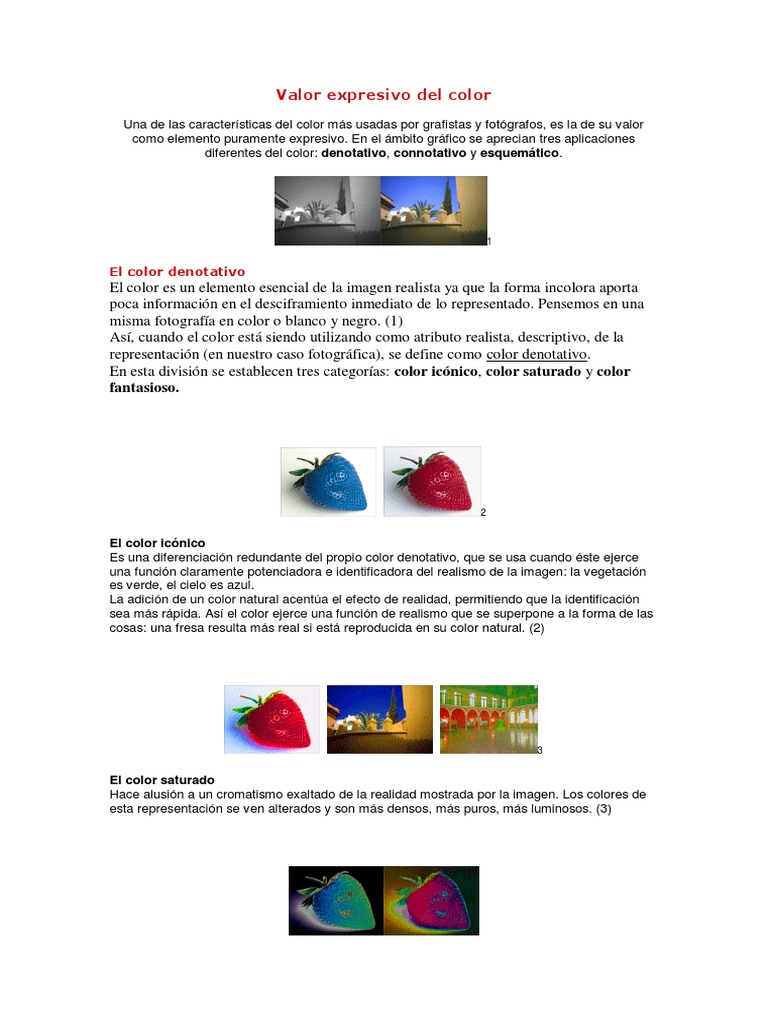 Valor Expresivo y Funciones del Color | PDF | Color | Negro