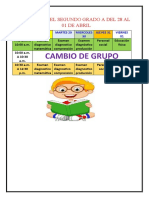 Horario Del Segundo Grado A Del 28 Al 01 Abril