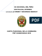 Comisaria PNP Casinchihua Carta Funcional 2018
