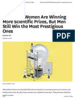 Research: Women Are Winning More Scientific Prizes, But Men Still Win The Most Prestigious Ones
