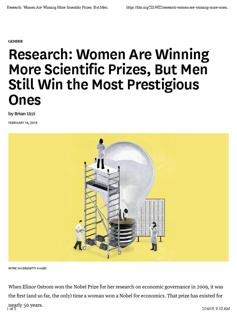 Research Women Are Winning More Scientific Prizes, But Men Still Win
