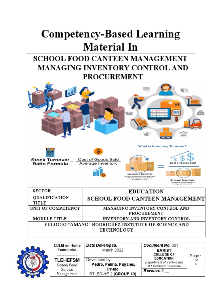School Canteen Inventory Management Guide | PDF | Learning | Inventory