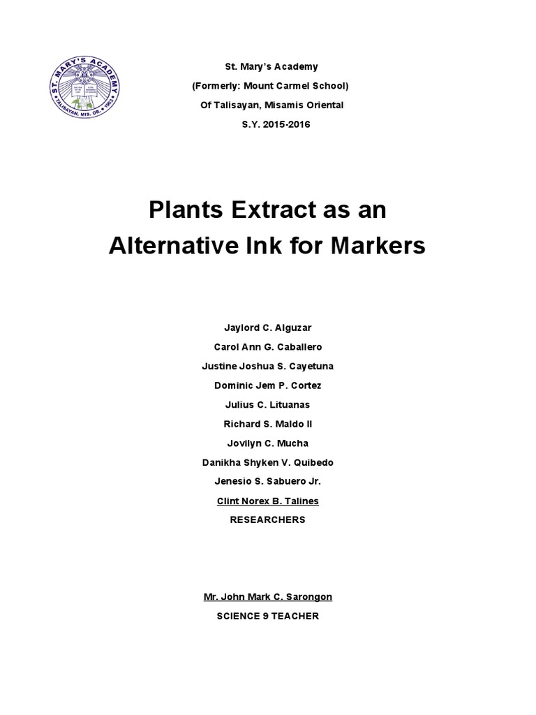 Plant-Based Alternative Ink Research | PDF | Ink | Water