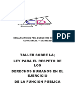 Taller de La Ley para El Respeto de Los Derechos Humanos en El Ejercicio de La Función Pública