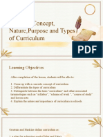 Changes Concept, Nature, Purpose and Types of Curriculum