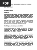 Filosofia e Suas Origens e Atividades Propostas