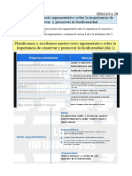 Semana 28 Escribimos Un Texto Argumentativo Sobre La Importancia de Conservar y Promover La Biodiversidad