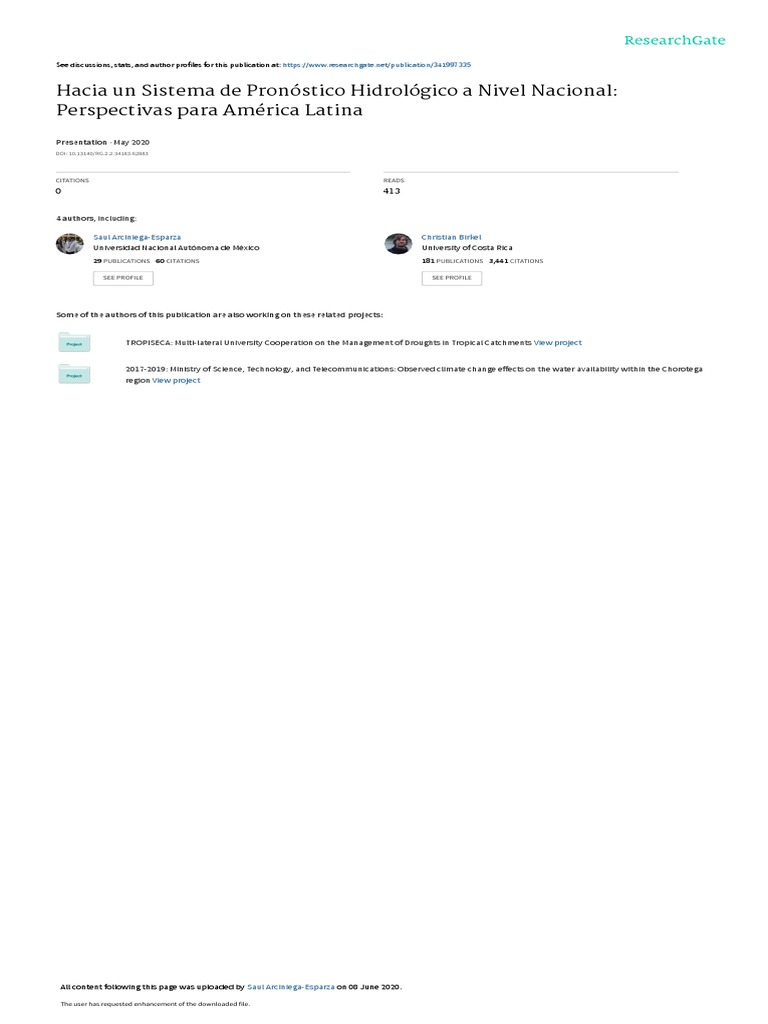 Presentacion Pronostico Hidrologico PDF Hidrología Lluvia