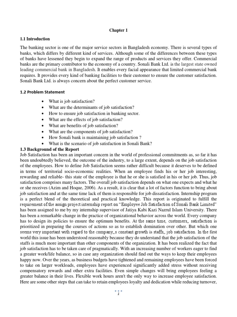 Job Satisfaction in Sonali Bank Ltd. | PDF | Job Satisfaction | Employment