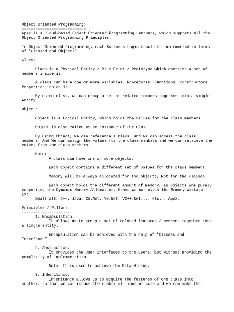 Object Oriented Programming | PDF | Class (Computer Programming ...