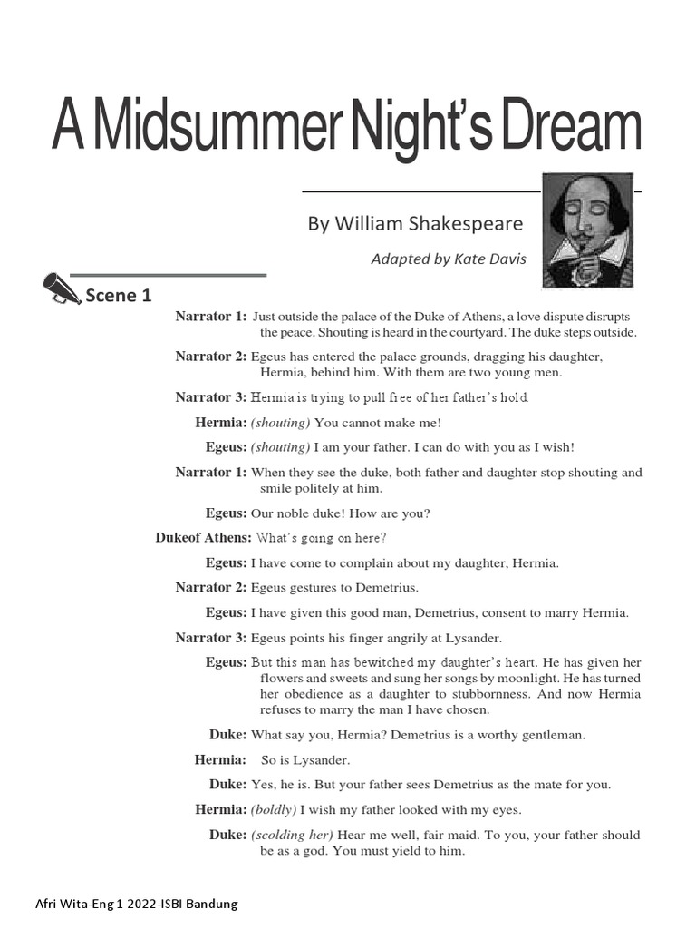 A Midsummer Night's Dream Adaptation | PDF | A Midsummer Night's Dream ...