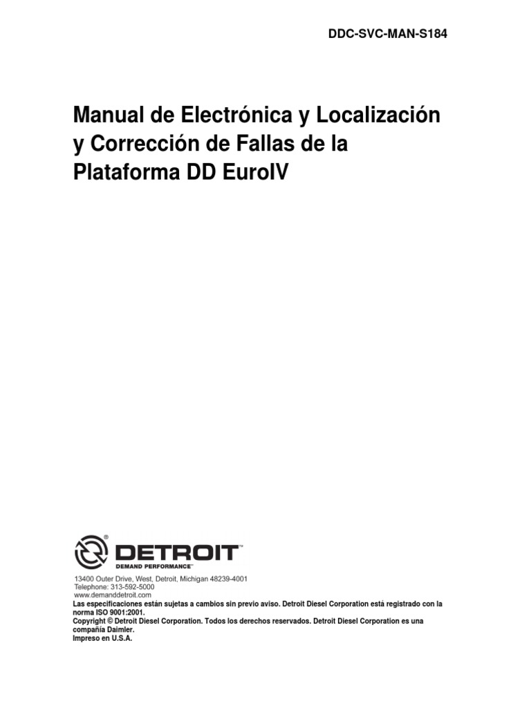 Dd15 Manual De Electrónica Y Localización De Fallas Pdf Motor