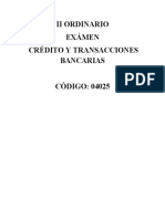 II Ordinario Credito y Transacciones Bancarias