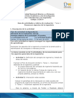 Guía de Actividades y Rúbrica de Evaluación - Tarea 1 - Reconocer Aspectos de La Ingeniería