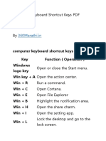 Computer Keyboard Shortcut Keys PDF Download