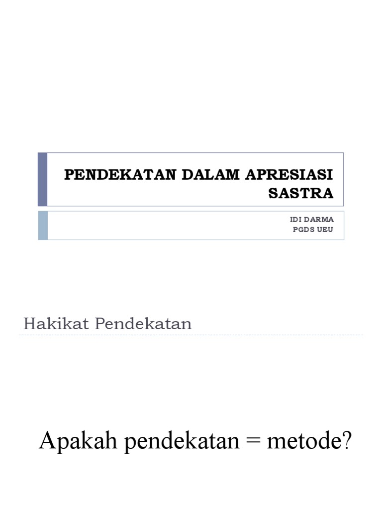 Pendekatan dalam Apresiasi Sastra | PDF | Karier & Perkembangan