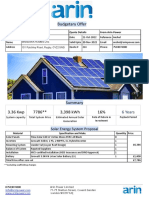 Budgetary Offer for £7,786 Solar Energy System