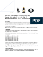 16th Asian Schools Chess Championships 2022 Regulations 2 3