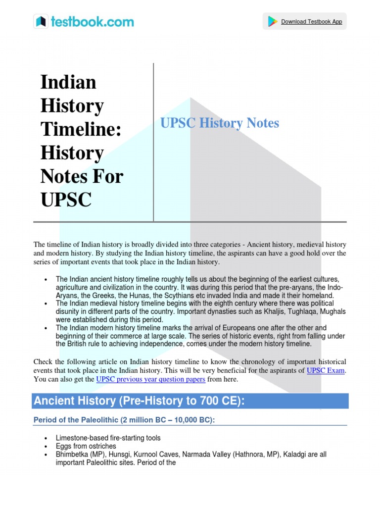 Indian History Timeline Overview | PDF | British India | South Asia