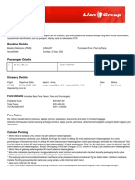 eTicket Itinerary Receipt